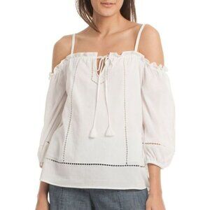 Trina Turk Jillian Blouse Off The Shoulder White Size M